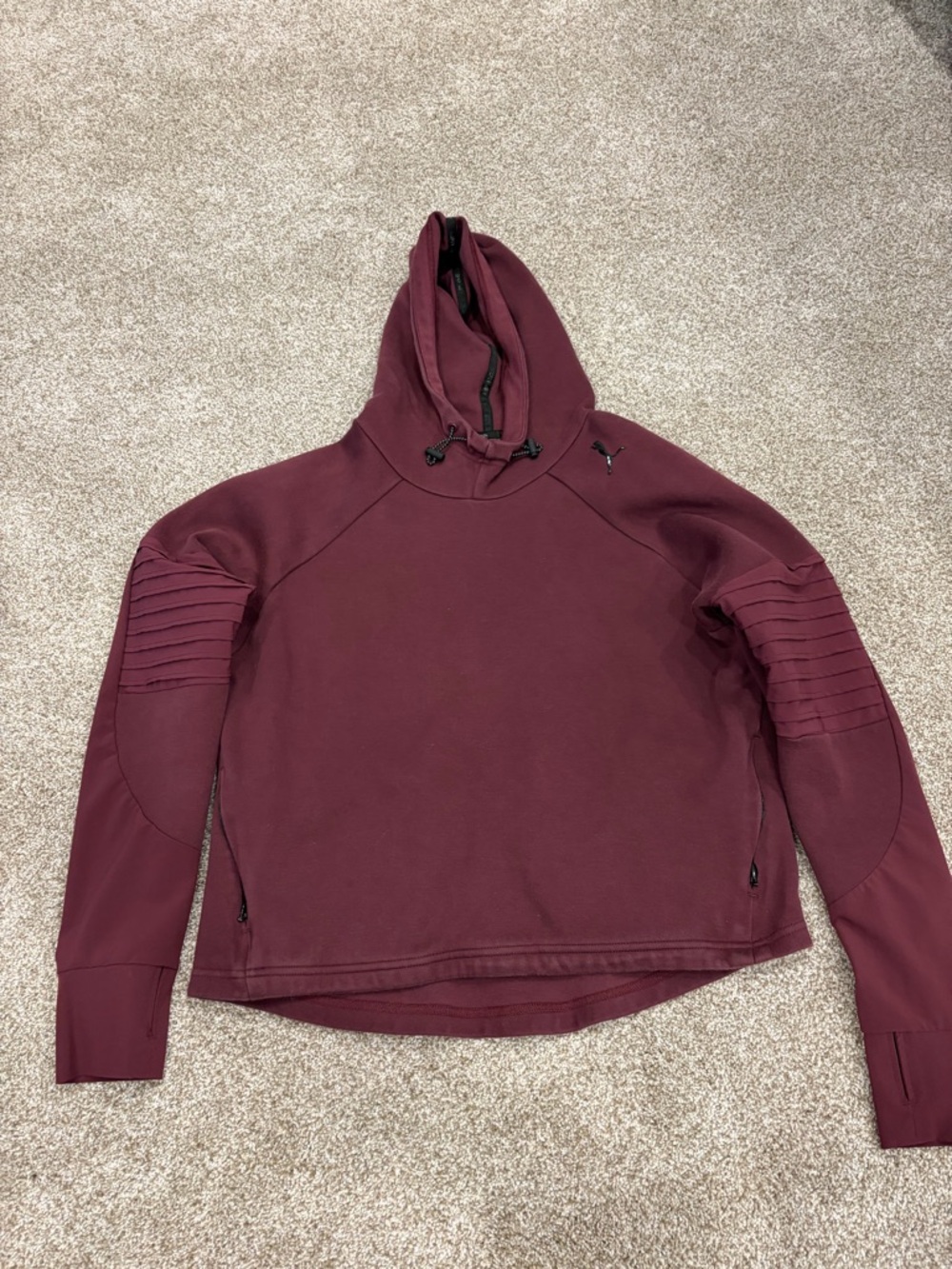 Puma Maroon Hoodie with Black Trim